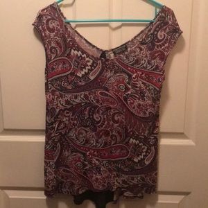 Purple patterned blouse
